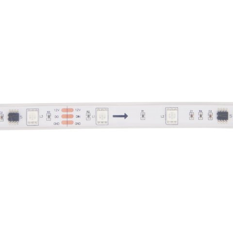 Светодиодная лента RGB SMD5050, WS2811 (белая, c  управлением, IP65, 12 В, 60 диодов/м, 5 м) Превью 1