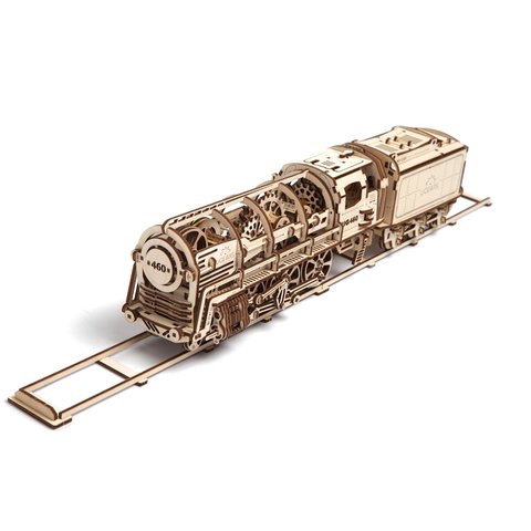 Механический 3D-пазл UGEARS Локомотив с тендером Превью 3