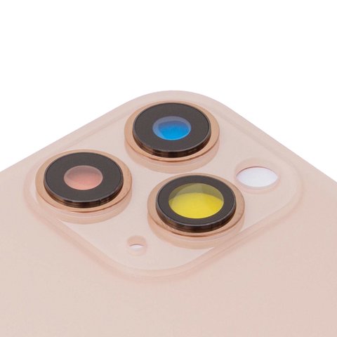 Housing Back Cover compatible with iPhone 11 Pro, (golden, with camera lens, small hole, matte gold) Preview 1