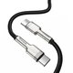 Cable USB Baseus Cafule Series Metal, 2xUSB tipo-C, 200 cm, 100 W, negro, con revestimiento de nylon, #CATJK-D01 Vista previa  1