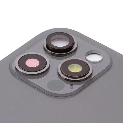 Housing Back Cover compatible with iPhone 12 Pro, (gray, with camera lens, small hole, graphite) Preview 1