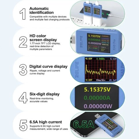 USB-тестер RELIFE XA3 Pro Превью 6
