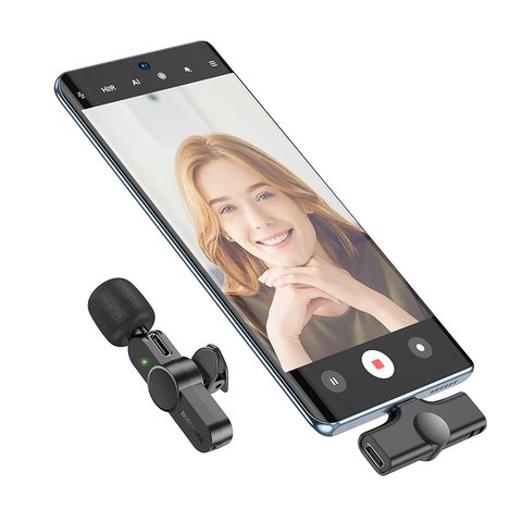 Мікрофон петличний Borofone BKF12, безпровідний, з кліпсою, USB тип-C Прев'ю 4