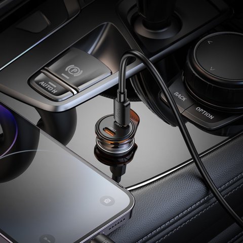 Автомобільний зарядний пристрій Hoco NZ16B, чорне, Power Delivery (PD), з кабелем USB тип-C до Lightning для Apple, 45 Вт, 2 порта, 12-24 B, #6942007644785 Прев'ю 6