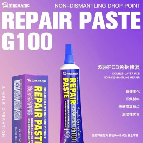 Флюс-паста Mechanic G100, для ремонту відпаяних контактів, безсвинцева, 20 мл Прев'ю 4