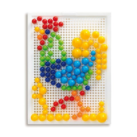 Набір для занять мозаїкою Quercetti (фішки 10/15/20 мм (160 шт.) + дошка 22×16) Прев'ю 2